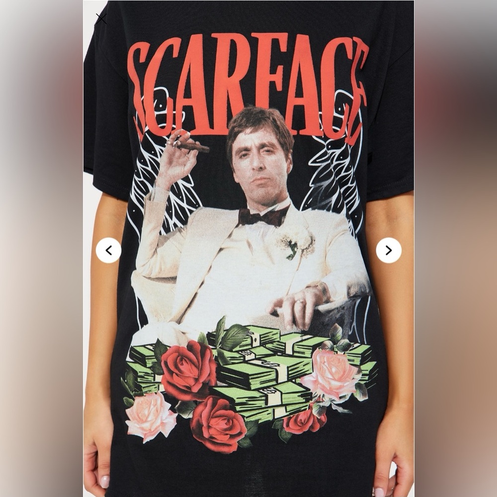 FASHION NOVA Scarface Graphic Black T-Shirt XS